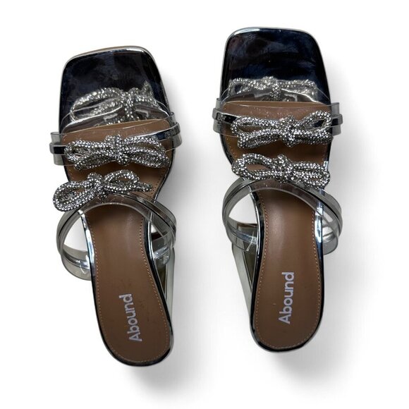 ABOUND Kitch Rhinestone Block Heel Sandal, Silver Metallic, Size 8, NWOB - Picture 9 of 14